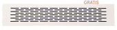 Решетка вентиляционная 400 мм х 80 мм, алюминий, белый RAL9016, GRATIS