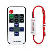 Выключатель LED мини-диммер 12-24В, 6А, с ПУ (с бат.) 11 кнопок, L=10см, черно-красный, 53х13х6мм
