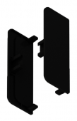 Комплект закрытых заглушек GOLA для С- профиля, пластик, цвет черный