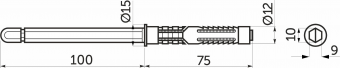 Скрытый менсолодержатель для деревянных полок, D10 L-100 мм