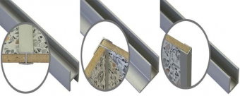 Планка для панели 6 мм угловая ( F-образная) L-600 мм, алюминий матовый 