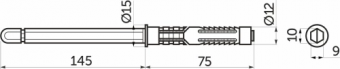 Скрытый менсолодержатель для деревянных полок, D10 L-145 мм