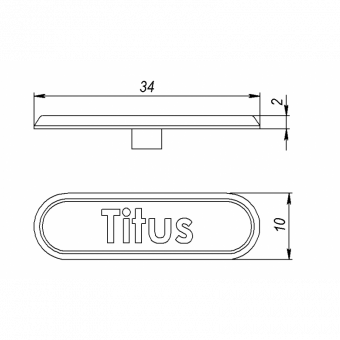 Крышка Titus на петлю Titus T-Type 110/5 мм, 9 мм, 17 мм, сталь, никель