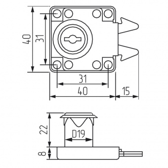 Замок LOCK.202.CR, для шкафа-купе