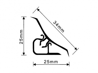Плинтус для столешниц 25 мм х 25 мм х 3м Олива жемчужная