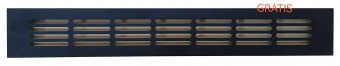 Решетка вентиляционная 400 мм х 60 мм, алюминий, анодировка, черный матовый, GRATIS