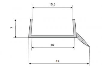 Уплотнитель цокольный для плиты 16 мм, L=3050 мм