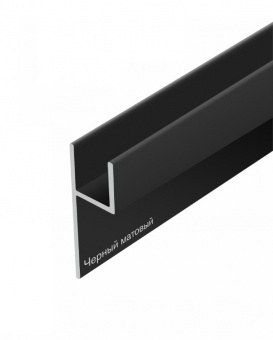 Планка-плинтус для стеклянного фартука, панели 6 мм, L-5800 мм, черный матовый