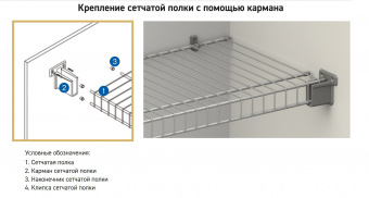 Полка сетчатая 400х3000, белая